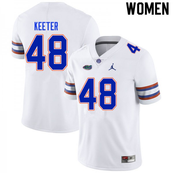 Women #48 Noah Keeter Florida Gators College Football Jersey White